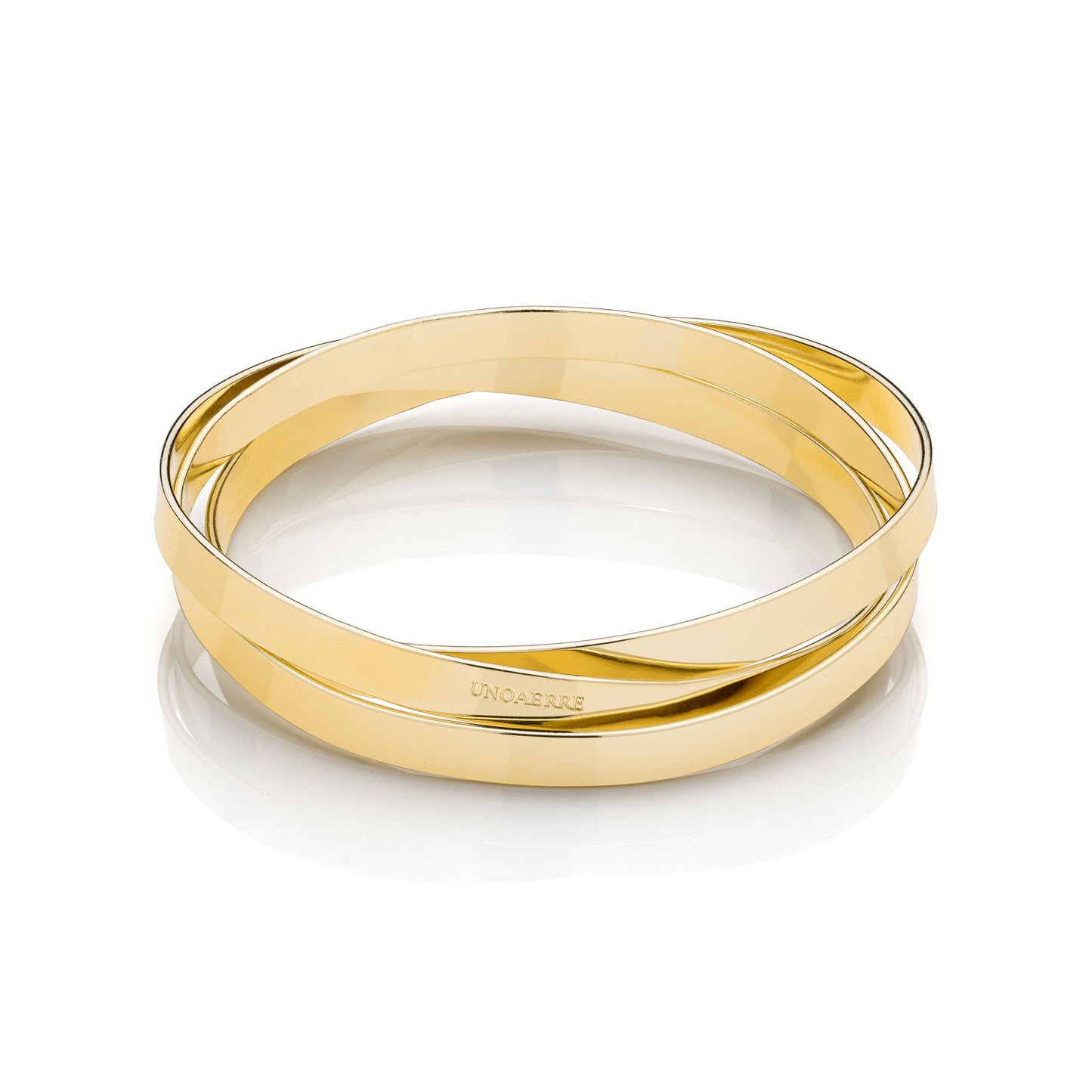 Bracciale Unoaerre Bronze Dorato Rigido a Tre Fili Lux