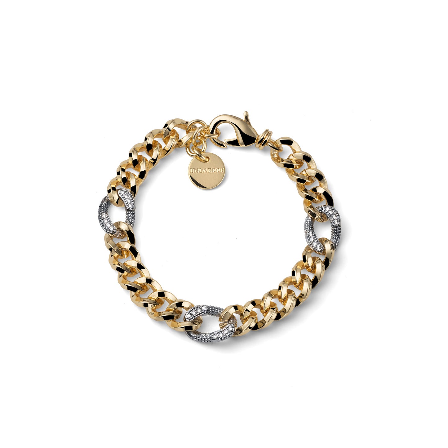 Bracciale Unoaerre Bronze bicolore grumetta e zirconi 2800