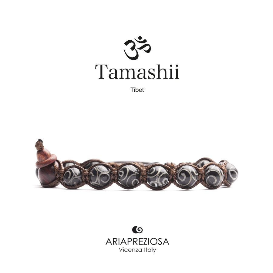 Bracciale Tamashii Giada Nera Incisa BHS900-145