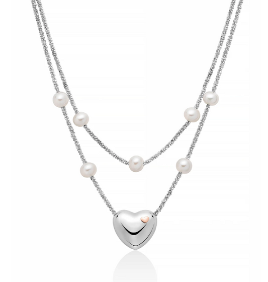 Collana Miluna Due Fili con Cuore PCL6441